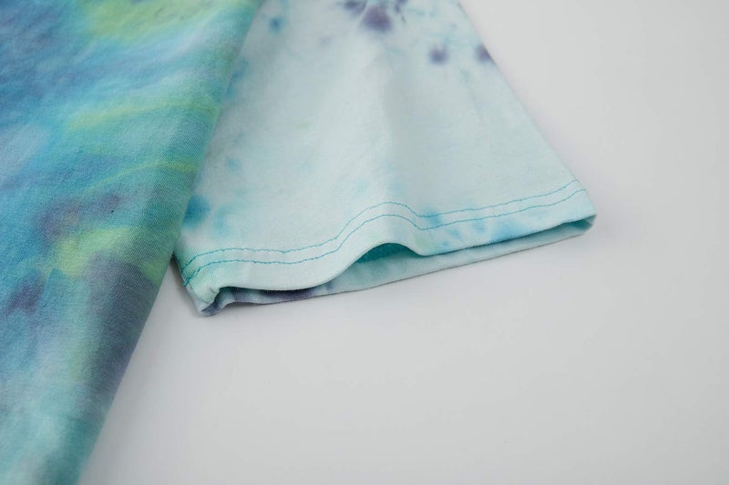 KLIEGOU Men's Hip hop Tie Dye Short Sleeve T-Shirt (K272 Green, X-Large) - Image 5